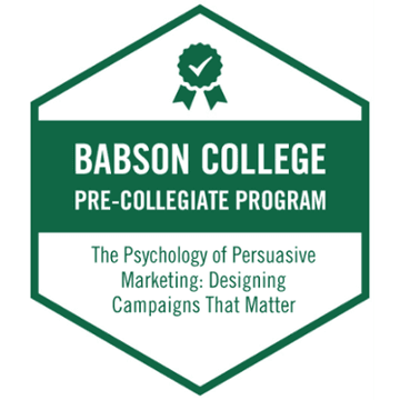 Babson College certificate: The Psychology of Persuasive Marketing